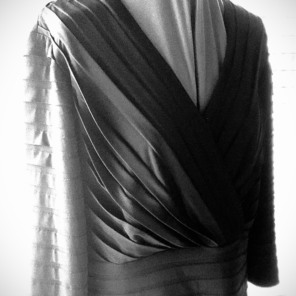 Tadashi collection black pleated top